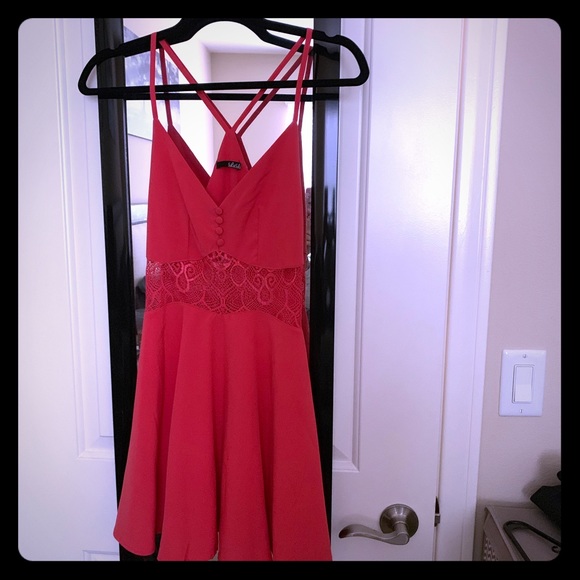 Lulus From Sheer to There Coral Pink Lace Dress - Picture 6 of 8